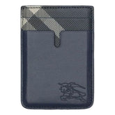Burberry 26 Pop Check Magnetic Card Case 'Midnight Blue'