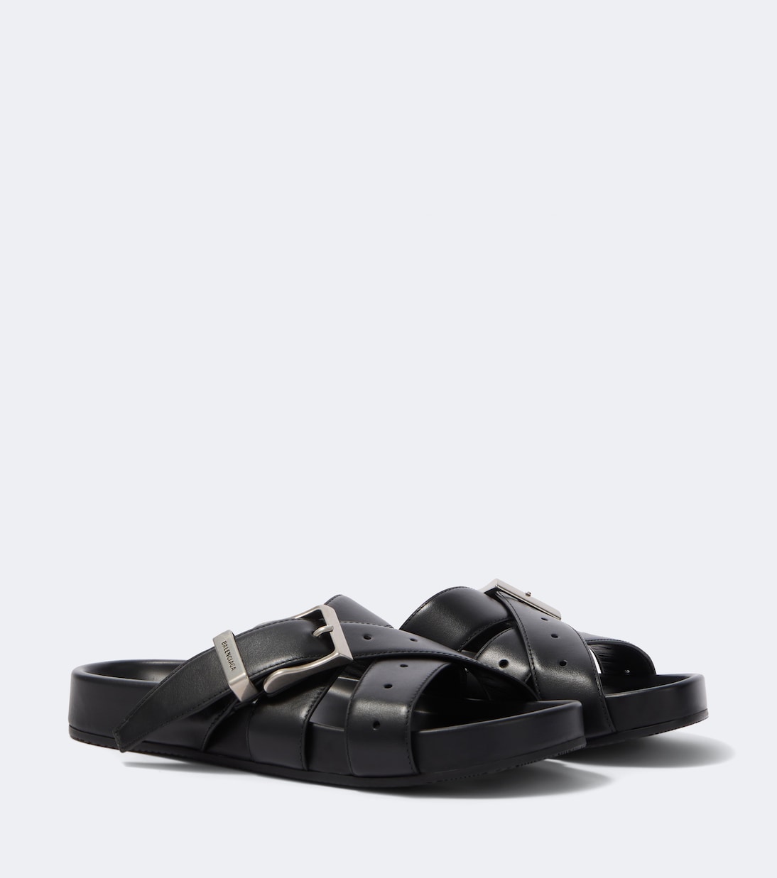 Belt leather mules