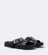 Belt leather mules
