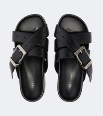 Belt leather mules