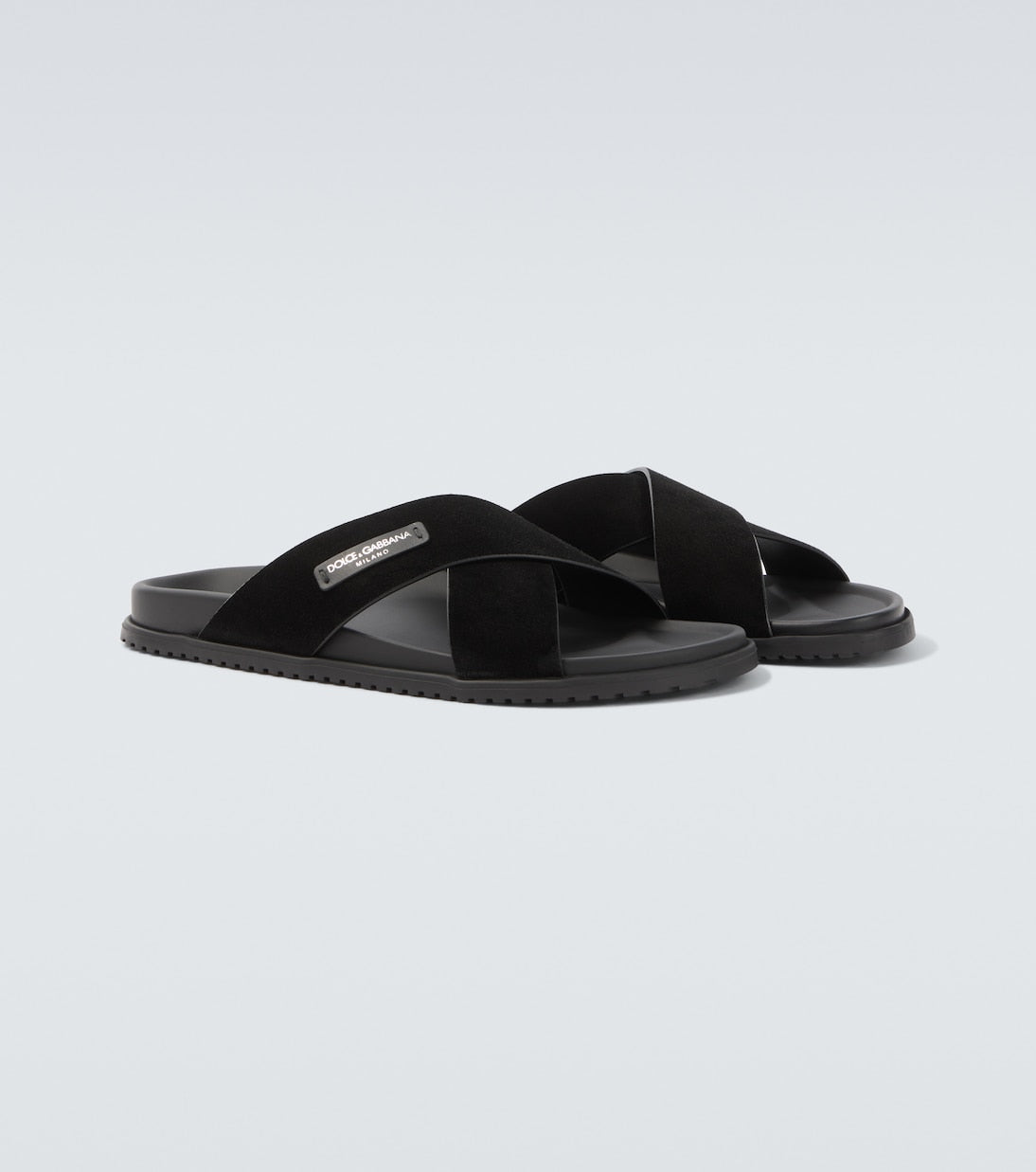 Logo suede sandals