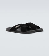 Logo suede sandals
