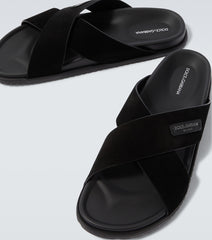 Logo suede sandals