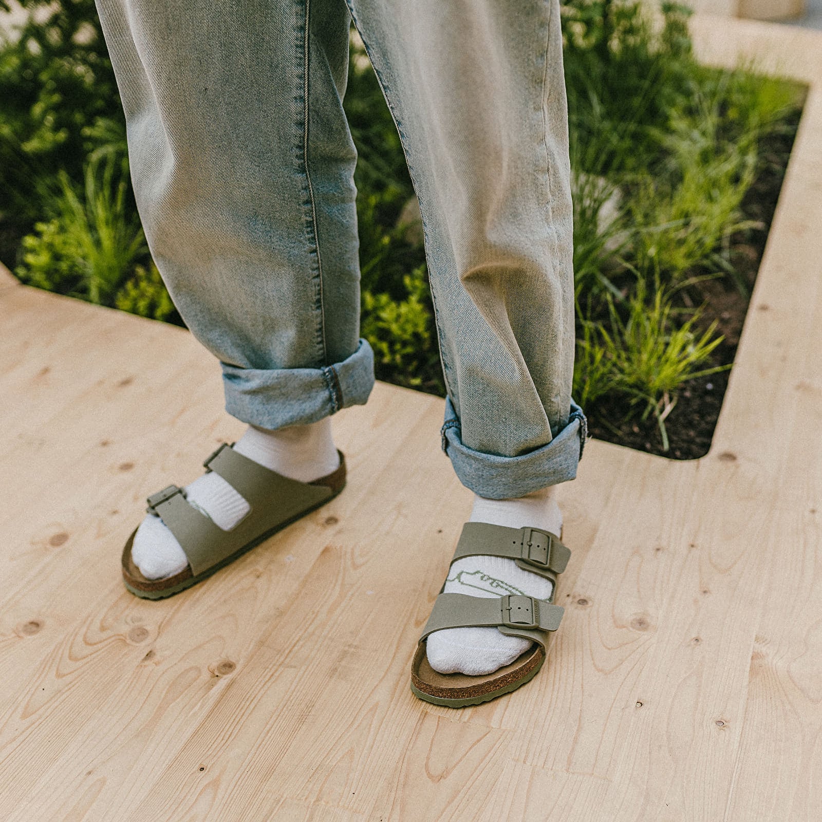 Birkenstock Arizona Birko-Flor Faded Khaki