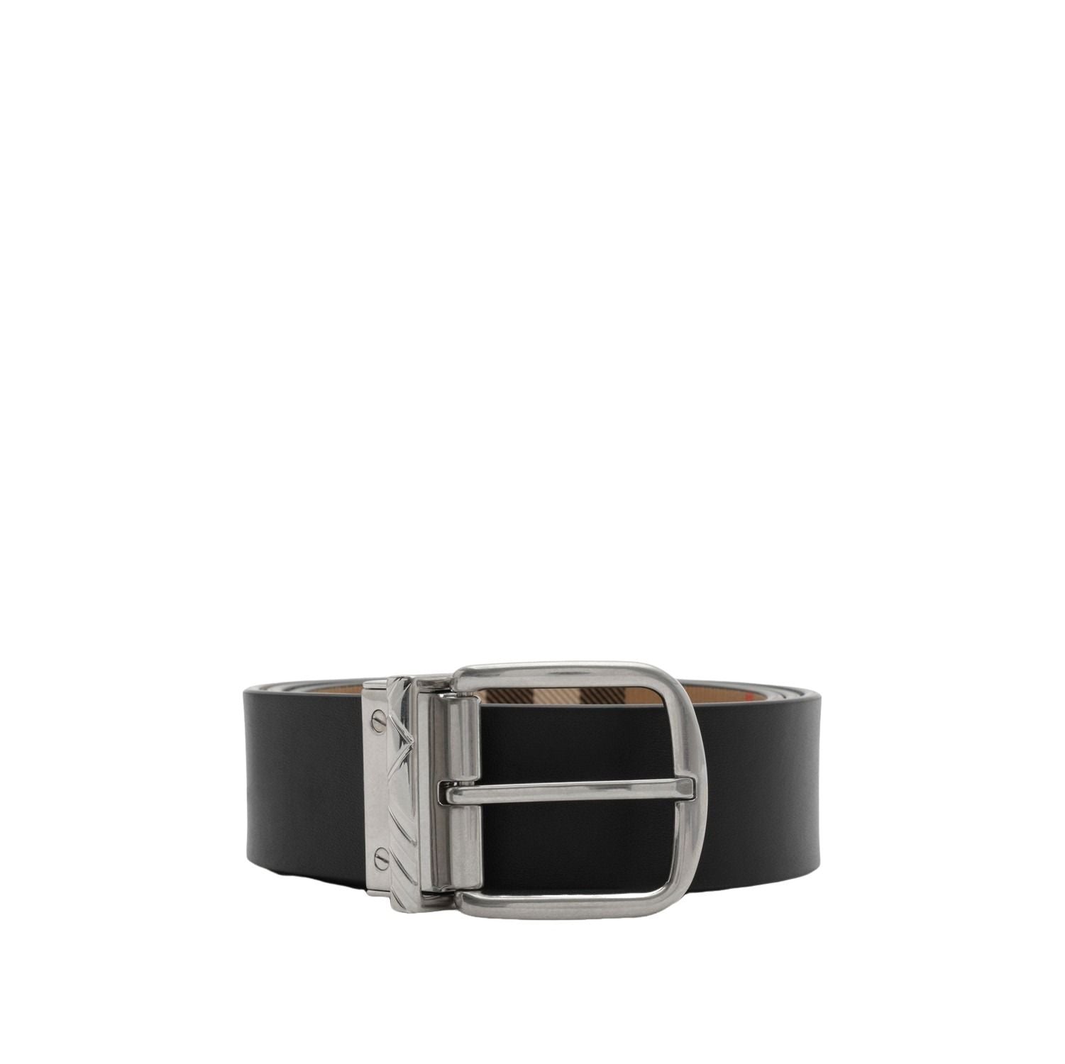 Burberry 26 Reversible Check Pin Belt 'Black Sand Beige' 81199971