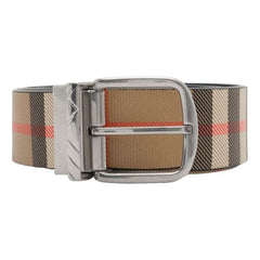 Burberry 26 Reversible Check Pin Belt 'Black Sand Beige' 81199971