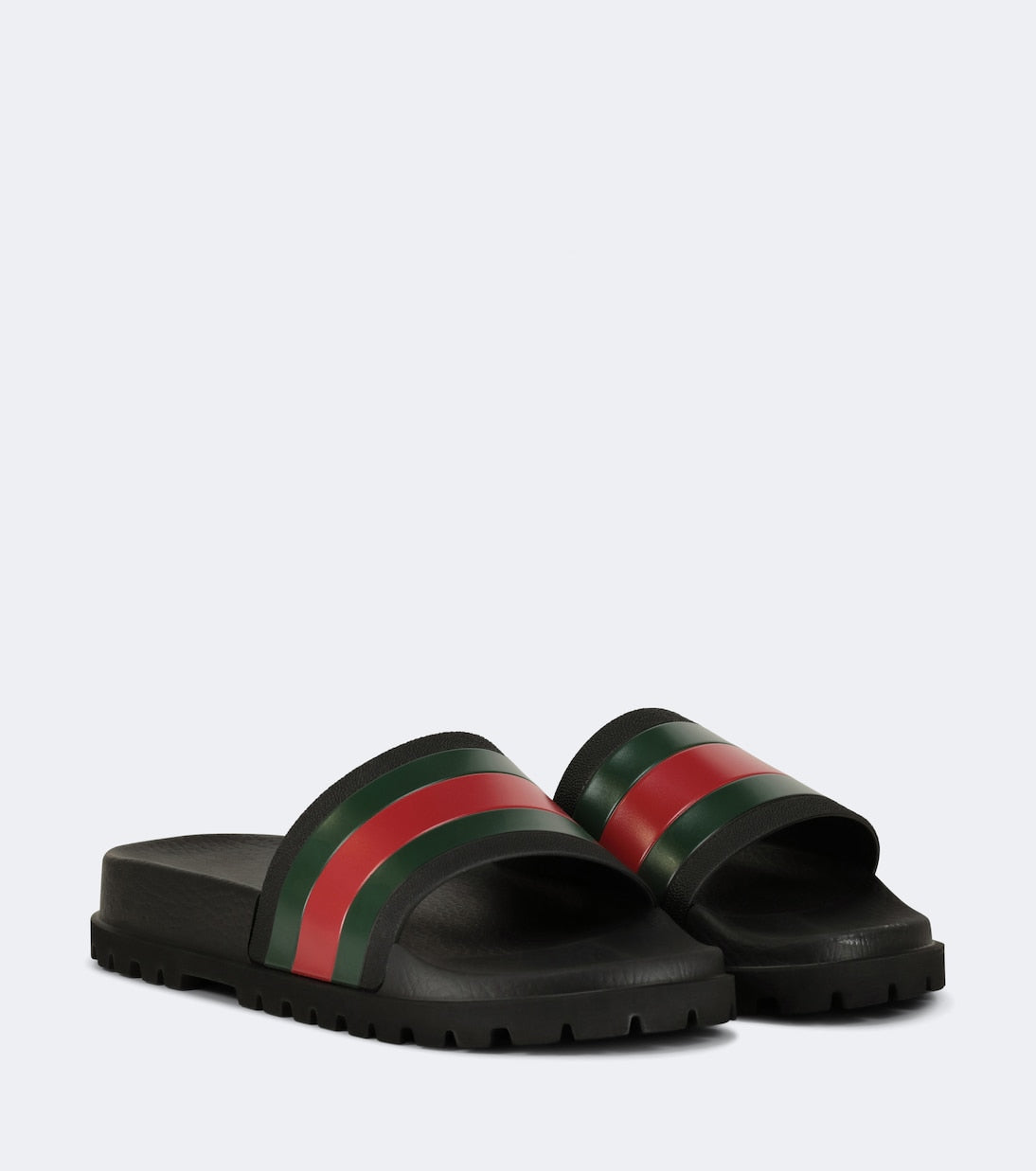 Striped Web slide sandals