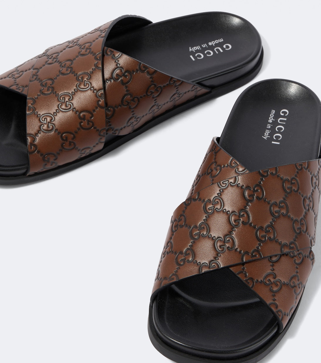 GG leather slides