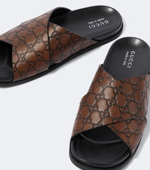 GG leather slides