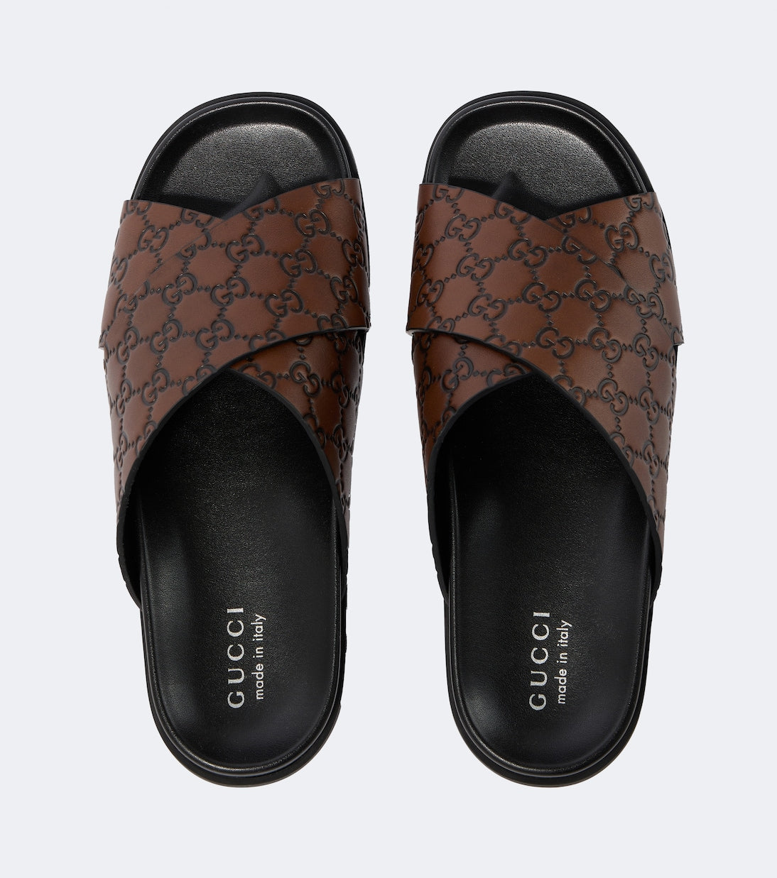 GG leather slides