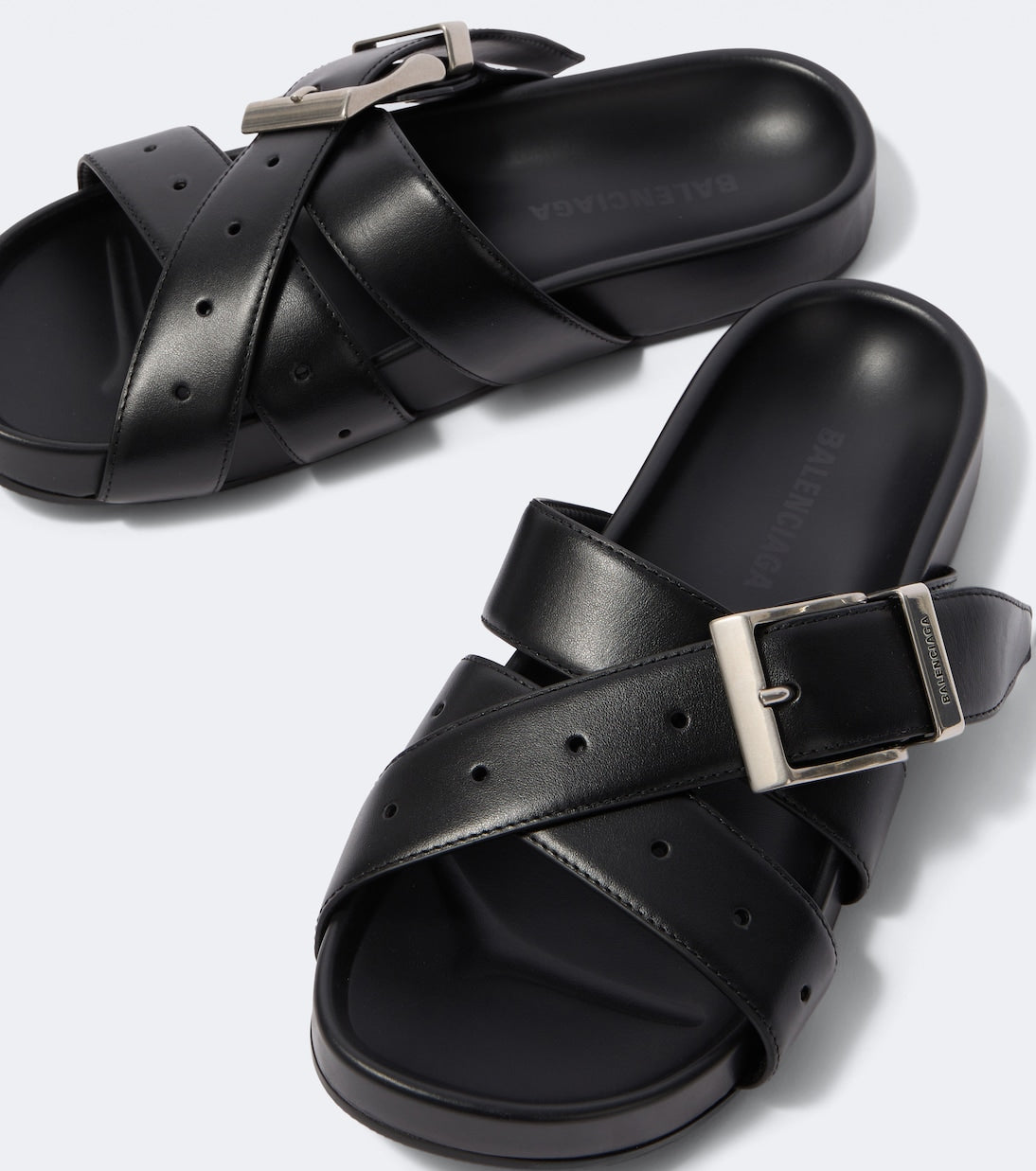 Belt leather mules
