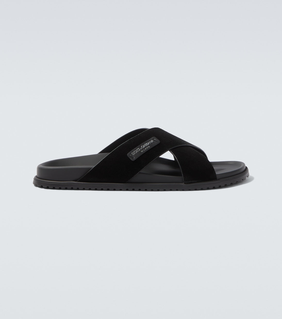 Logo suede sandals